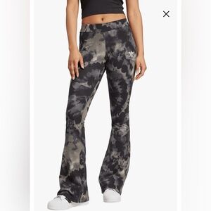 Adidas Women's Gray Tie-Dye Flare Pants